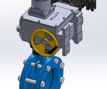 3D модель Затвор дисковый АНМ.514.1433.ГК (DN 150) с приводом МЭОФ-250_63-0,25-IIВТ4-01