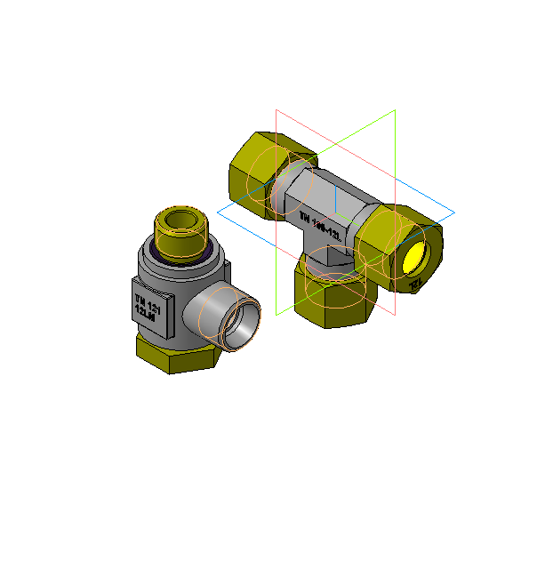 3D модель Штуцер TN 100-12L. Уголок TN 111-12LM