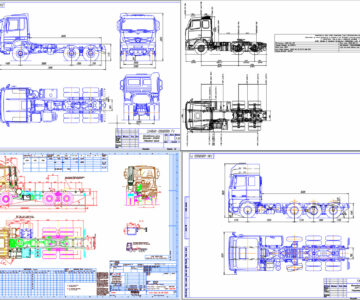 Чертеж Габаритные чертежи шасси Volvo, Mercedes, DAF, IVECO