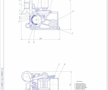 Чертеж Проектирование генерального плана животноводческой фермы  с модернизацией кормодробилки КД-2