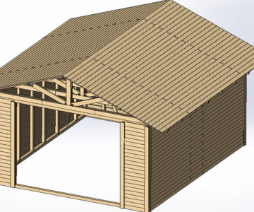 3D модель Каркас гаража 6000Х7000мм из бруса