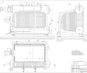Чертеж Расчет и чертеж котла ДЕ 10-14