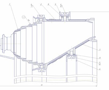 Чертеж Сборочный чертеж жаровой трубы турбореактивного двигателя