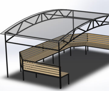 3D модель Беседка беседка для отдыха с навесом