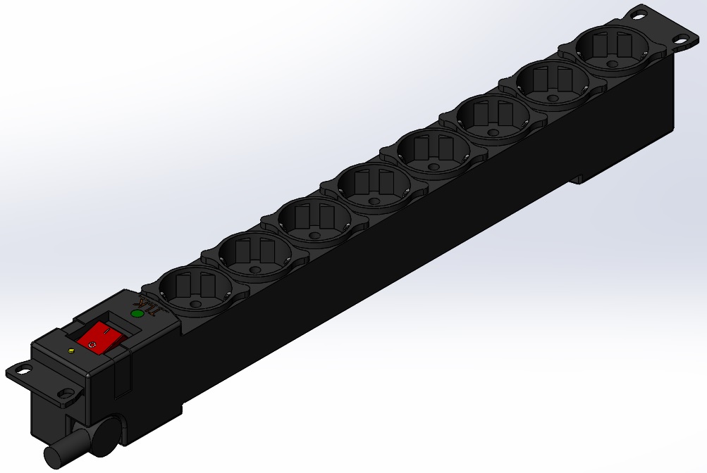 3D модель Блок розеток TLK-RS08P2-BK