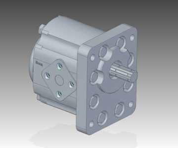 3D модель Габаритная модель насоса шестеренного НШ-10М