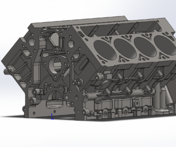 3D модель Блок цилиндров 8ЧН 9,6/8 v-образный высотный дизель