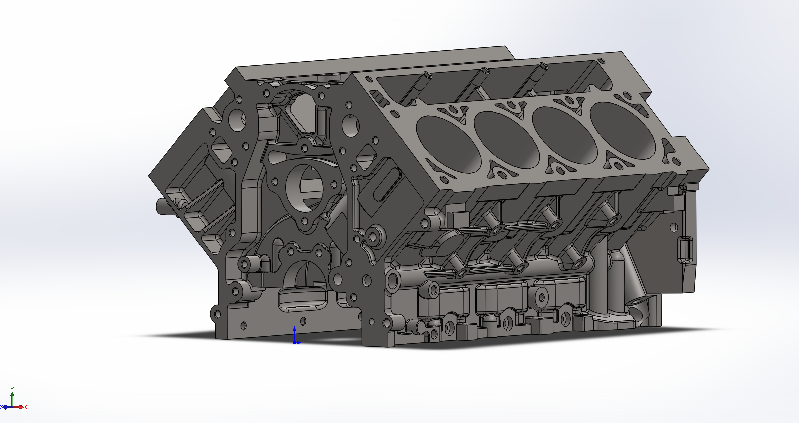 3D модель Блок цилиндров 8ЧН 9,6/8 v-образный высотный дизель