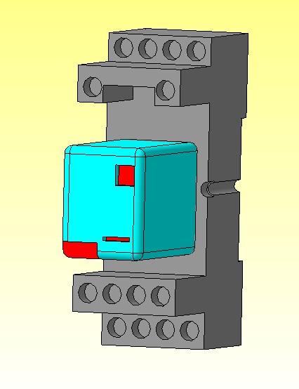 3D модель Реле Relpol R4 с колодкой