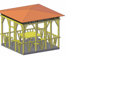 3D модель Беседка габаритами 3,6 х 3,6 м