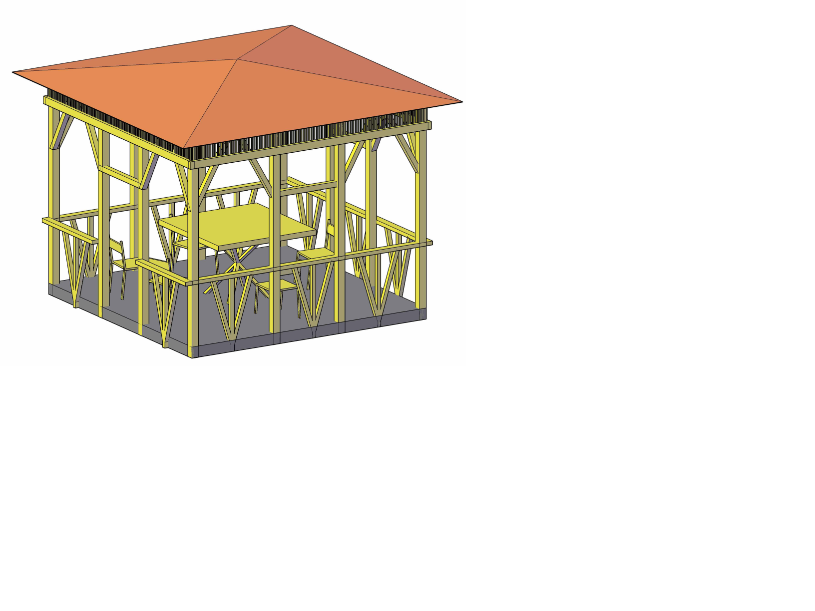 3D модель Беседка габаритами 3,6 х 3,6 м