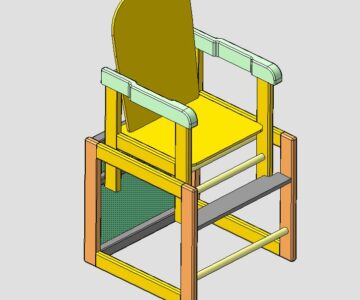 3D модель Стул-стол детский раскладной