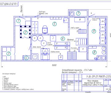 Чертеж Мини-пекарня мощностью до 500 кг хлебобулочных изделий в смену