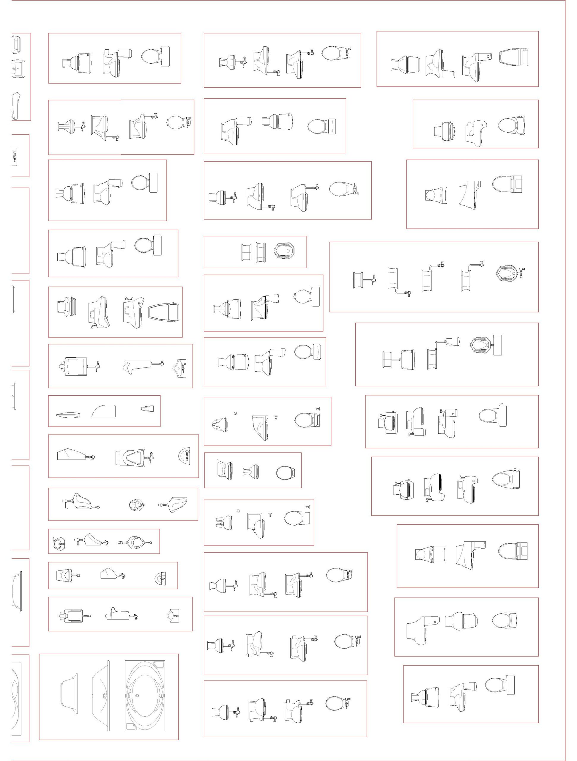 Чертеж Блоки сантехники AutoCAD