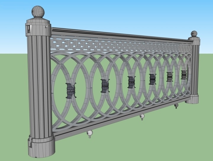 3D модель Чугунное перильное ограждение