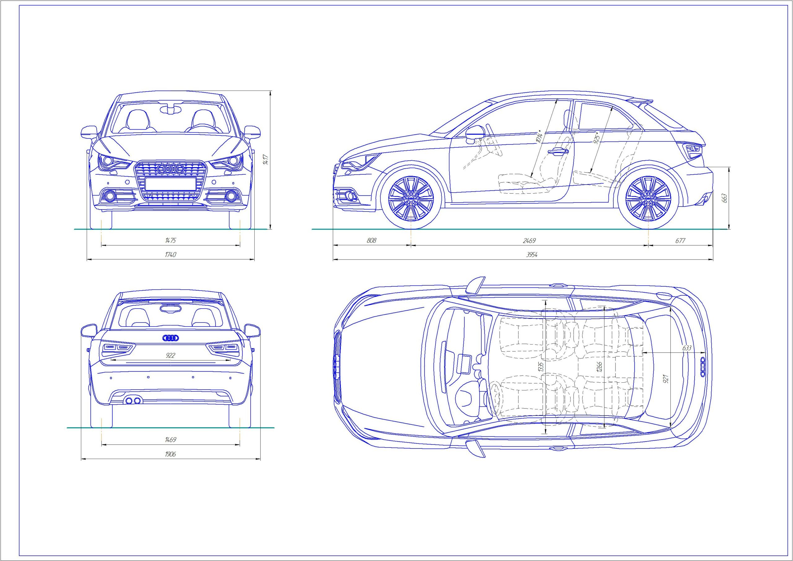 Чертеж Чертеж Audi A1 2010г