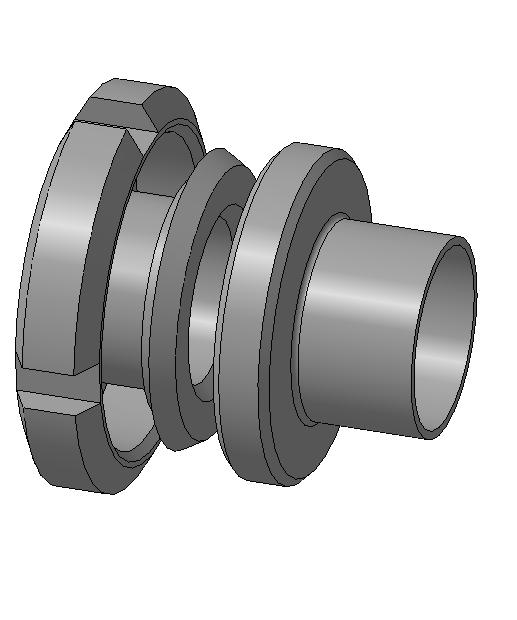 3D модель Муфта молочная DN32 DIN 11851