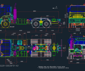 Чертеж Габаритные чертежи КАМАЗ-65225