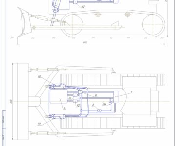 Чертеж Расчет объемного гидропривода рабочего оборудования бульдозера ДЗ-104
