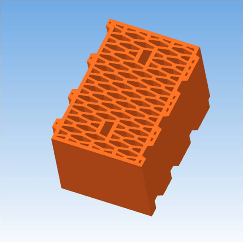 3D модель Поризованный рядовой блок RAUF Therme 10,7 NF