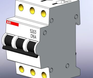 3D модель Автоматический выключатель АВВ S203 C16A