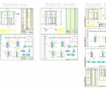 Чертеж Ворота утепленные 3х3; 4х3; 4х4