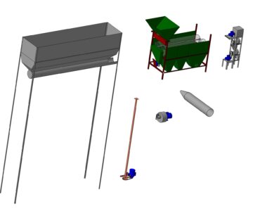 3D модель 3D модели оборудования для компоновки линии пшена