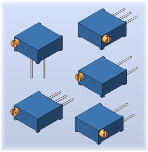 3D модель Резистор подстроечный 3296