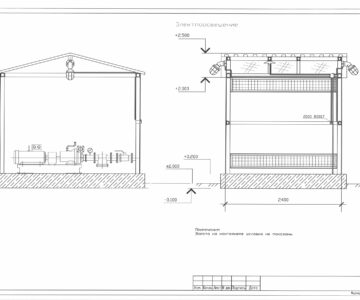 Чертеж Электроснабжение насосной