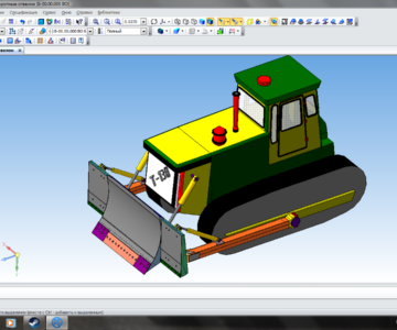 3D модель Бульдозер с неповоротным отвалом на базе Т-130 3D модель