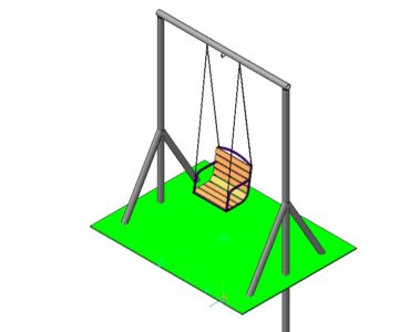 3D модель Качели садовые для детей до 7 лет