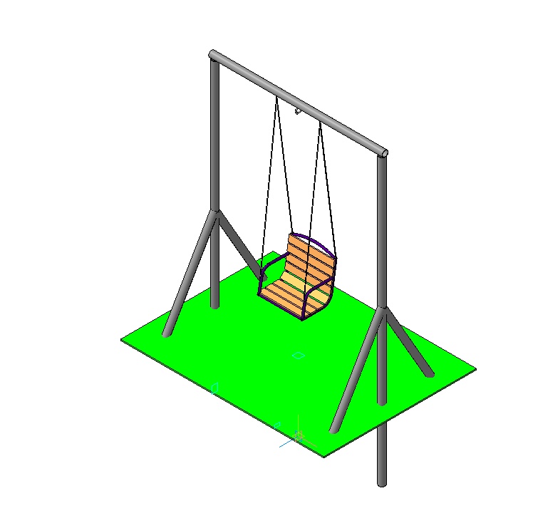3D модель Качели садовые для детей до 7 лет