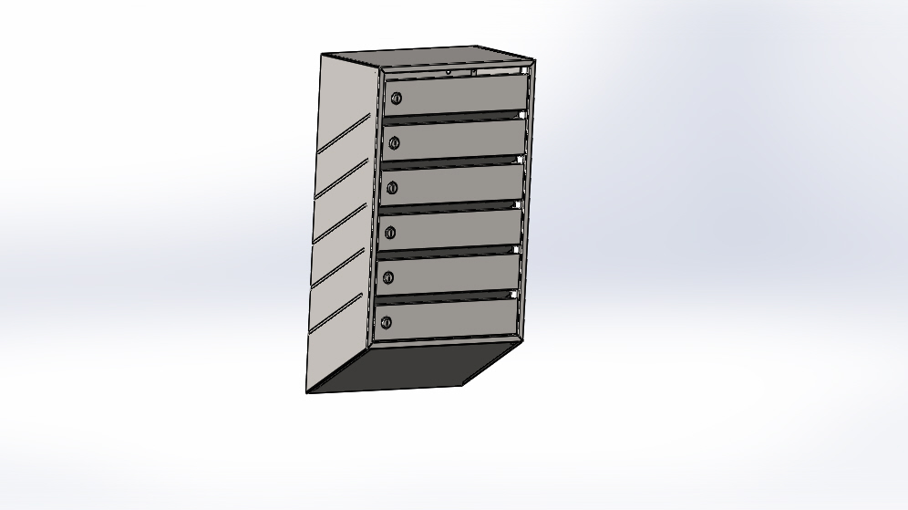 3D модель Почтовый ящик 6 ячеечный