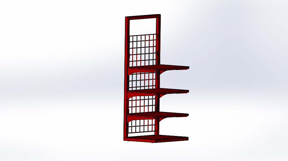 3D модель Торговый стеллаж 1200х460х400