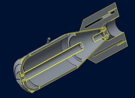 3D модель Осколочно-фугасная авиабомба ОФАБ-100-120 (Сборка)