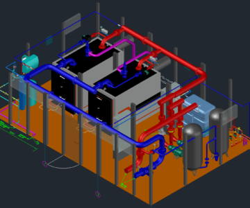 3D модель Котельная 2х950Квт в модуле