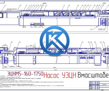 Чертеж Погружной центробежный насос ЭЦН5-160-1750