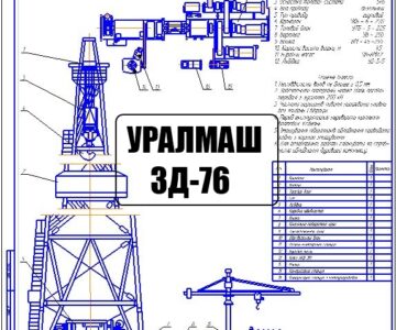 Чертеж Буровая установка Уралмаш 3Д-76