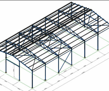 3D модель Ангар 12*24 метра (каркас)
