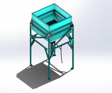 3D модель Бункер готовой продукции с заслонкой и тензодатчиками