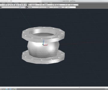 3D модель фланцевый резиновый компенсатор Ду80, Ду100, Ду125, Ду200