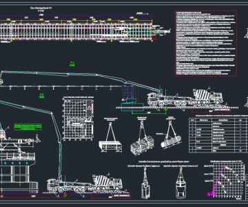 Чертеж Бетонирование монолитной плиты мостового перехода