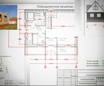 Чертеж Архитектурно-планировочное решение 2-х этажного жилого дома на 100 кв.м., фото реализации.