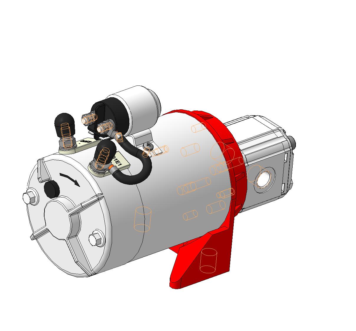 3D модель Насос EP-ES-2,2-C-P с электродвигателем 24В постоянного тока