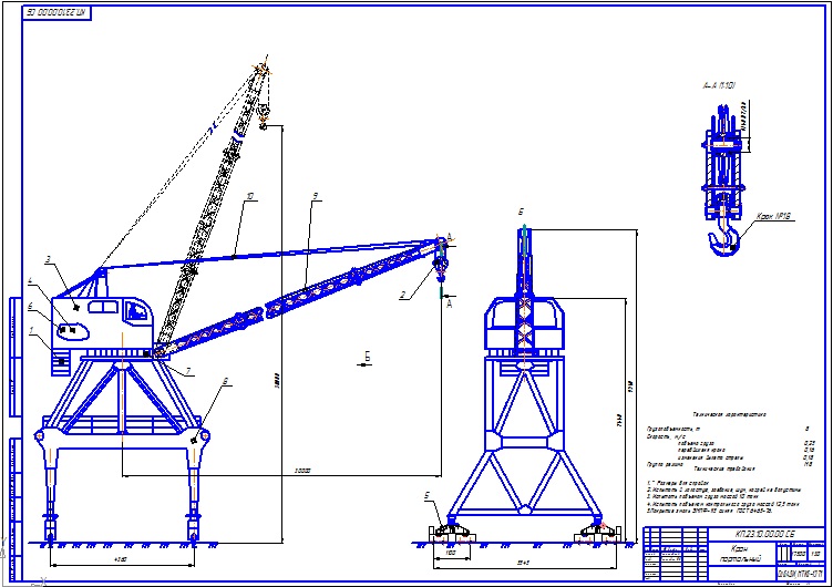 Чертеж Кран портальный