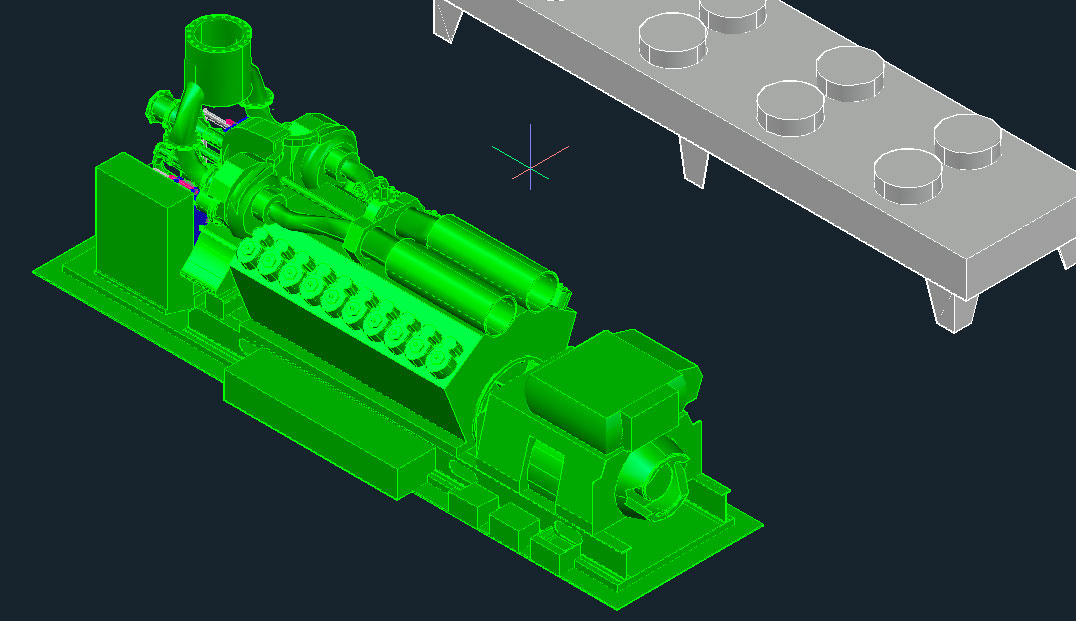 3D модель ГПУ JMS620 с горизонтальным радиатором