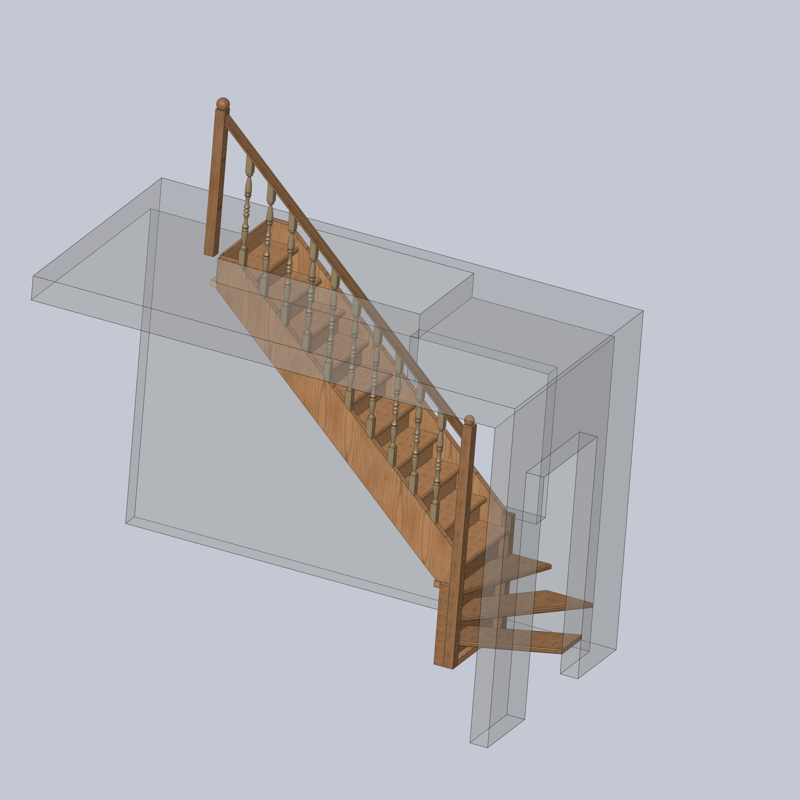 3D модель Лестница Г-образная