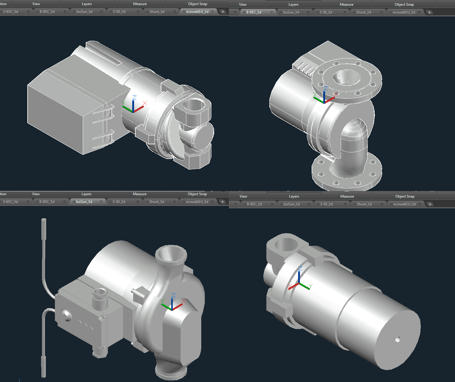 3D модель Центробежные циркуляционные насосы с мокрым ротором