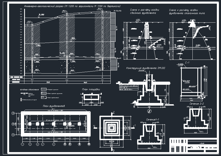 Чертеж Проектирование оснований и конструирование фундаментов