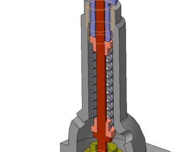 3D модель Клапан предохранительный. Работа из сборника заданий по черчению Б.Г. Миронова 1984 г.